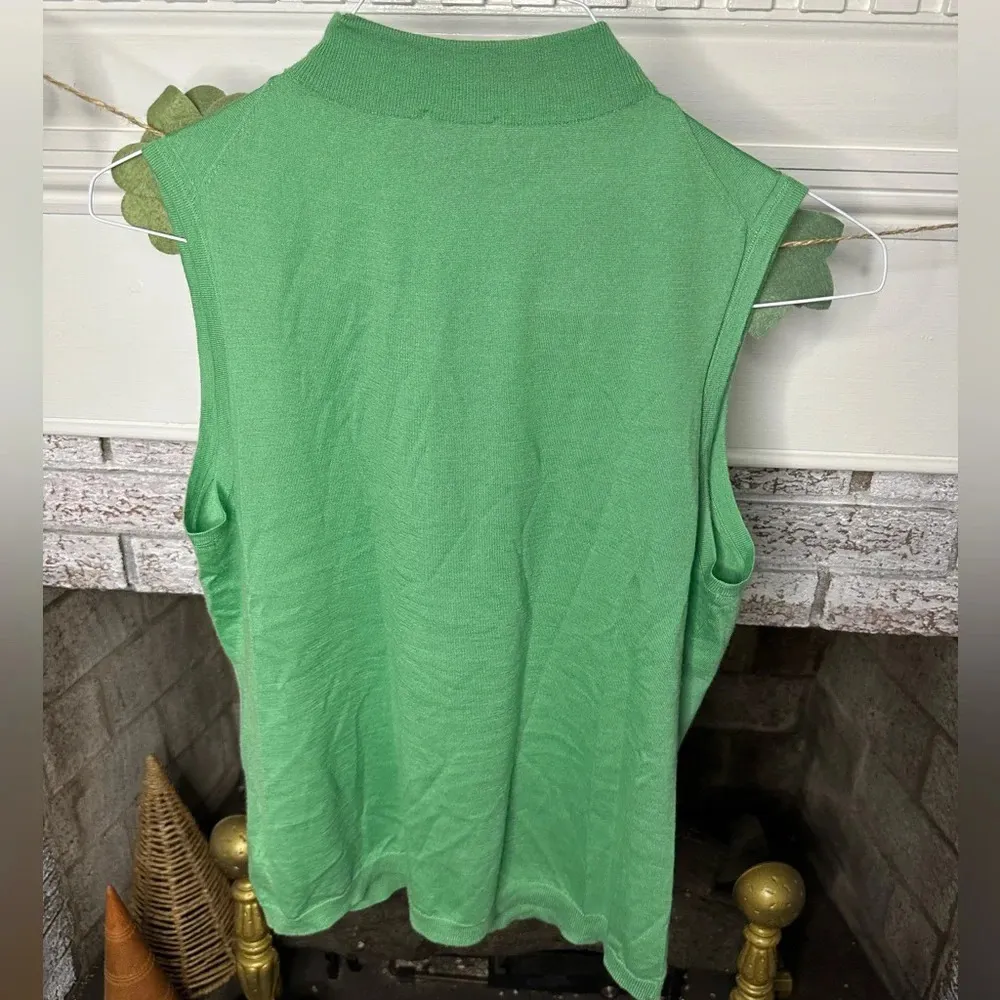 St. John 100% cashmere green sleeveless tank top soft comfortable women’s M - Image 4