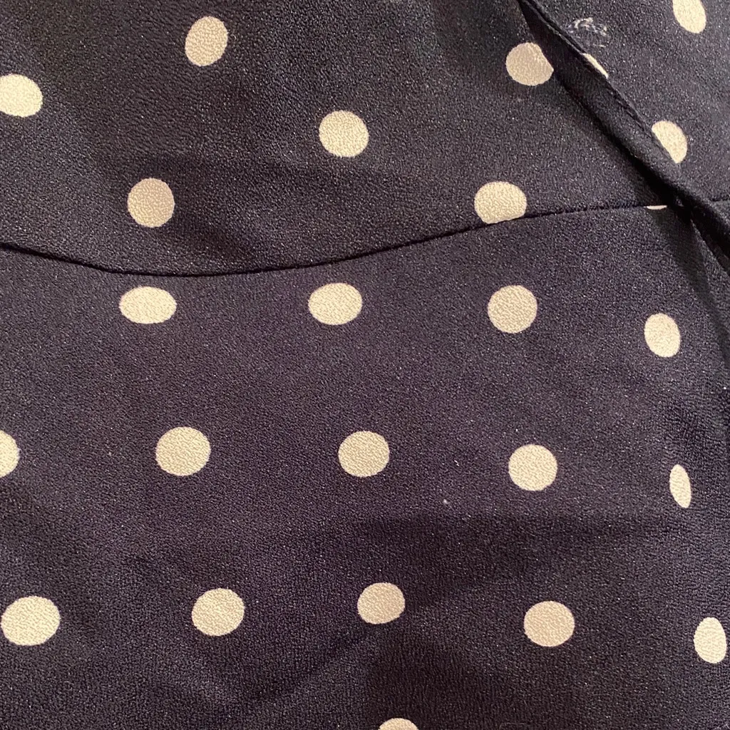 Navy Polka Dot Mini Dress Black - Image 9