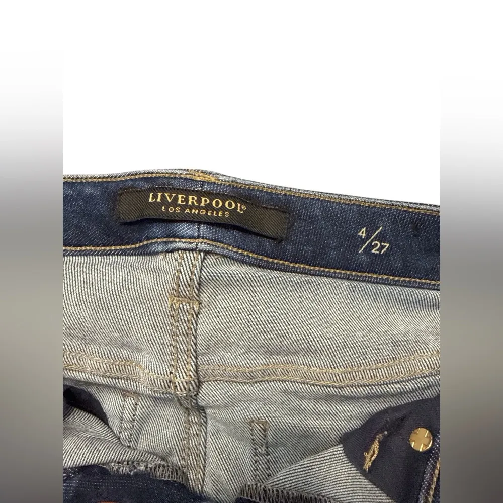 Liverpool Los Angeles High-Rise Ankle Skinny Jeans Dark Wash Sz 4/27 Distressed - Image 8