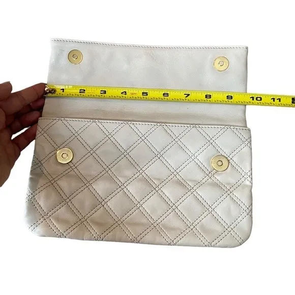Marc Jacobs Quilted Leather Envelope Clutch‎ Beige Cream - Image 11