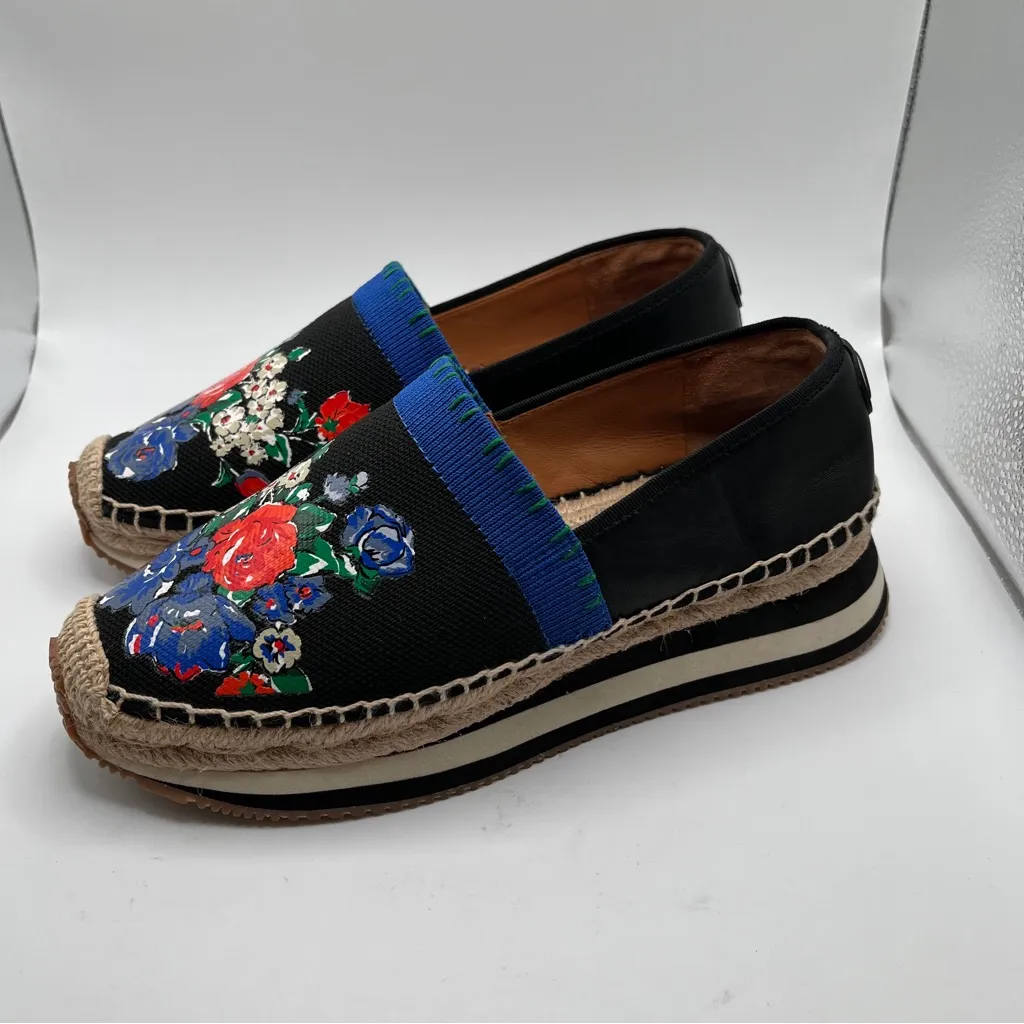Tory Burch Daisy Slip-On Trainer Floral Navy Tea Rose Espadrille women Sz 6.5 - Image 2
