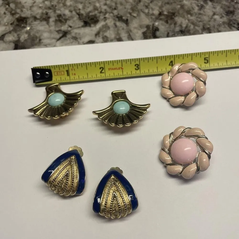 Lot Of 3 Pretty Statement Vintage / Modern Clip On Clip - Image 11