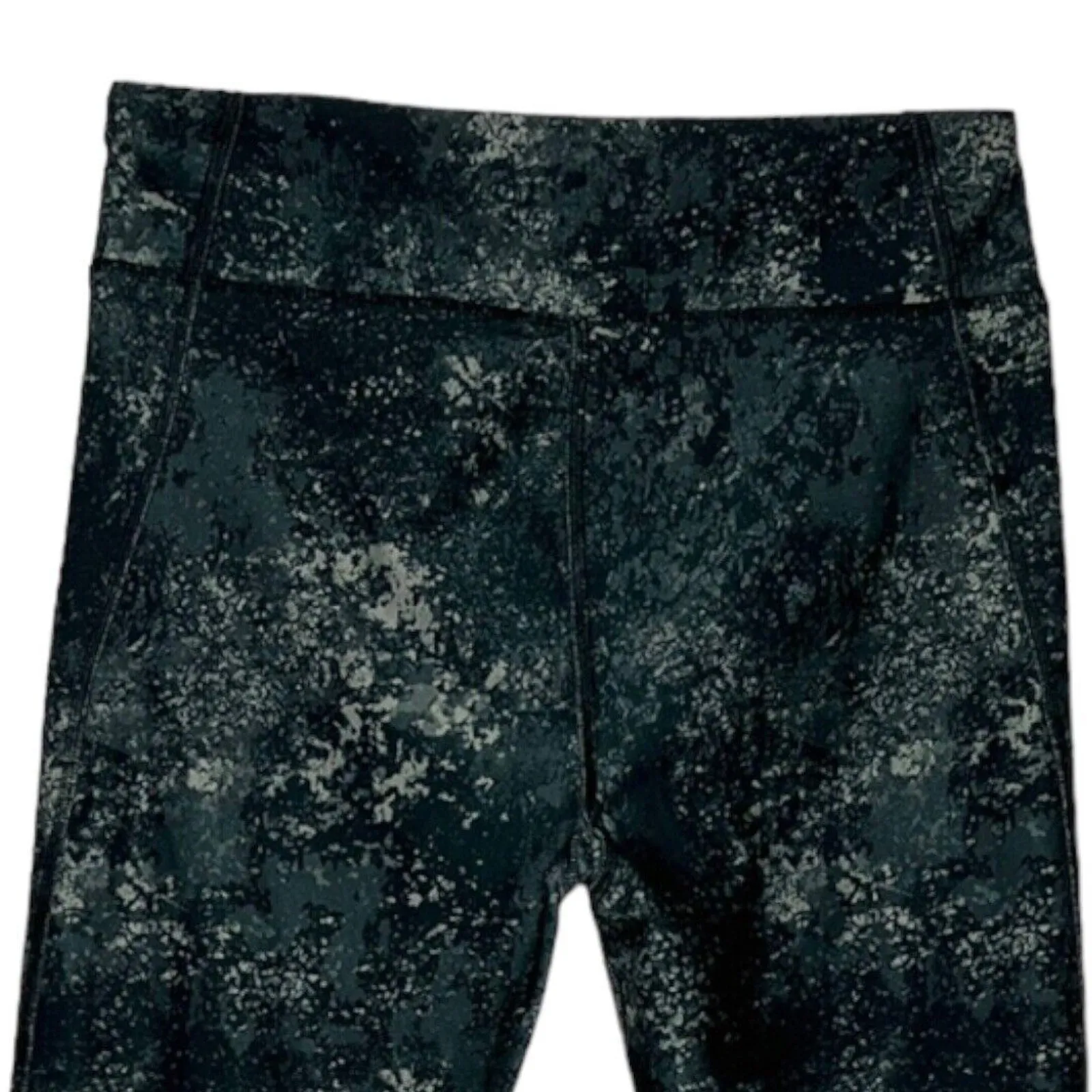 Under Armour‎ Womens Small Black Gray Alpha Printed Crop Leggings Heat Gear Gym - Image 4