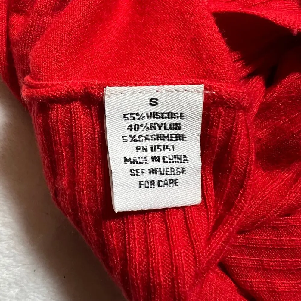 Jaye.e Crewneck Cashmere Blend Drop Shoulder Oversized Tunic Sweater Size Small Red - Image 6