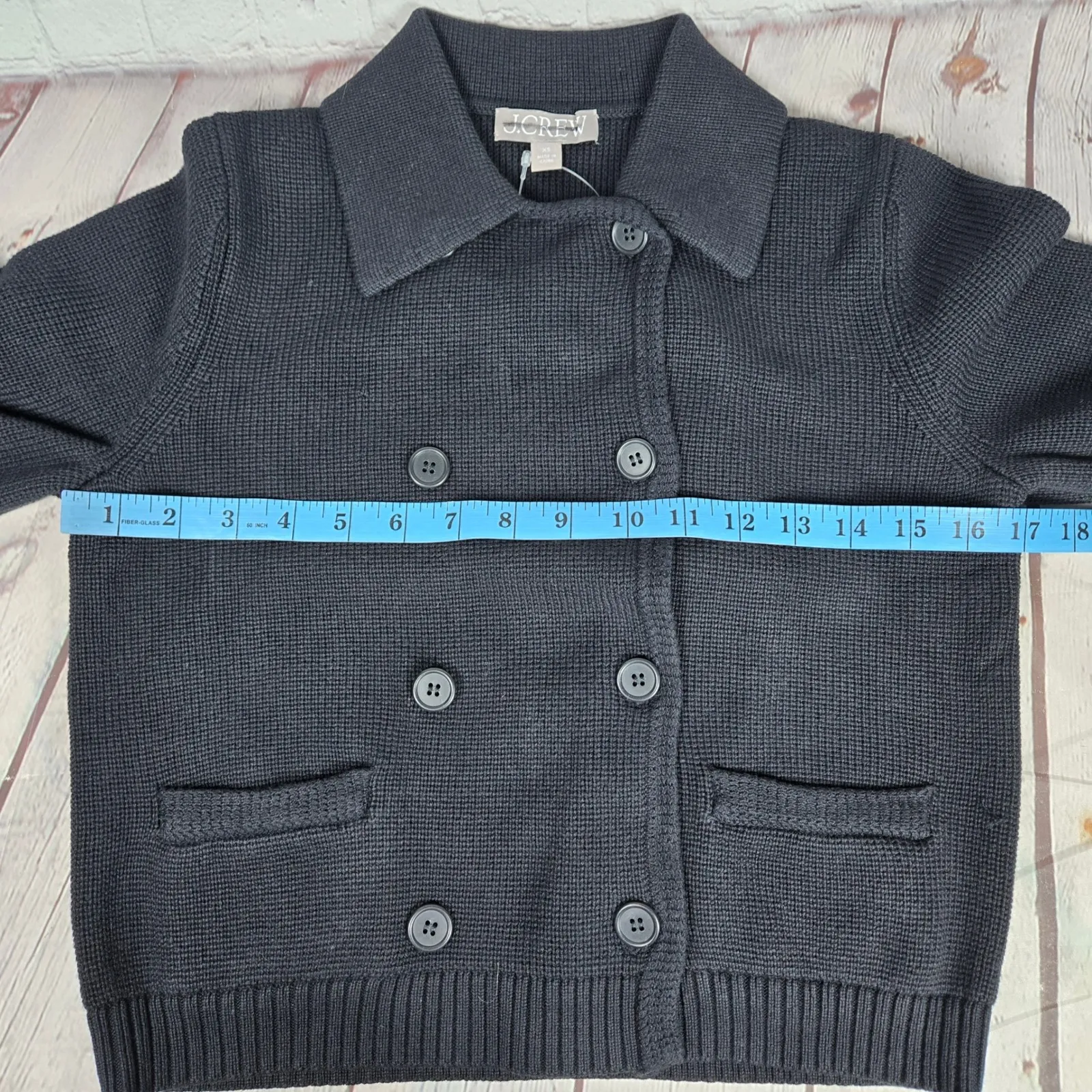 J. Crew Marielle cropped cardigan Black CK498 XS NWT Knit Double Breasted Jacket - Image 9