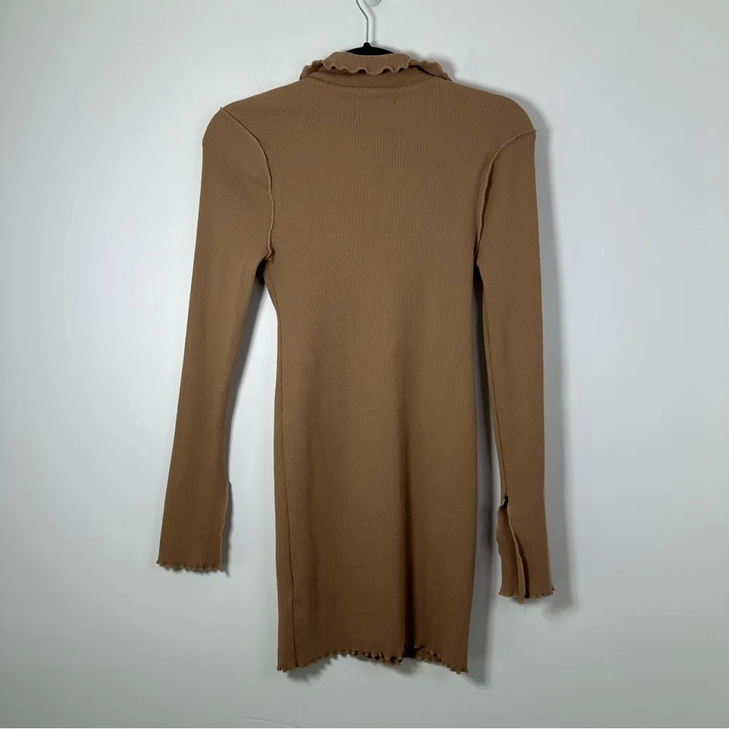 Urban Outfitters Women’s Sadafi Seamed Collared Mini Dress Long Sleeve Size S - Image 3