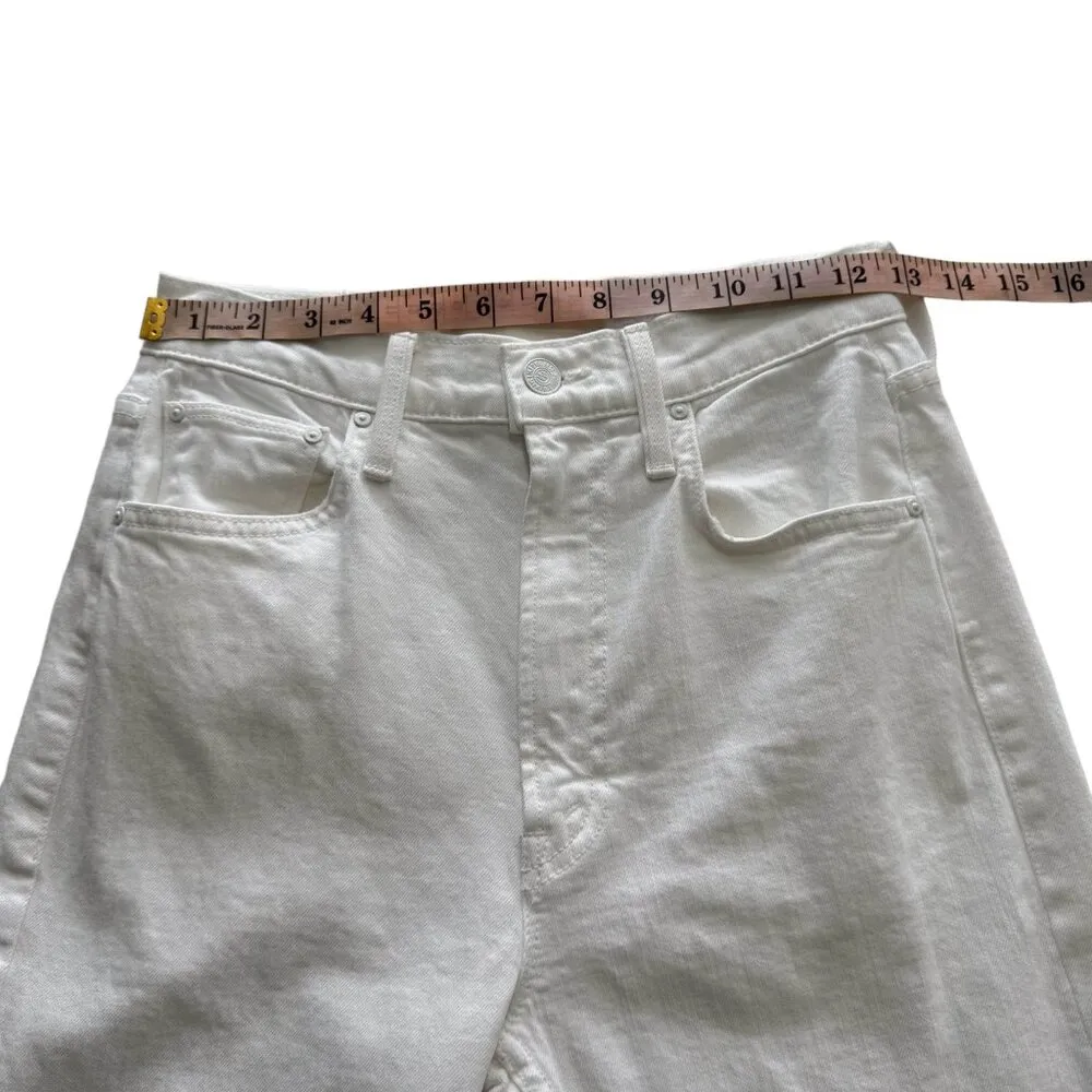 NWOT‎ MOTHER High Waisted Rider Skimp Jeans Women's Size 25 White Cotton Blend - Image 14