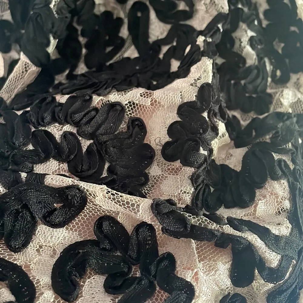 Yoana Baraschi Anthropologie Black Ribbon Lace Dress Indie Witchy Dark Cottage - Image 5