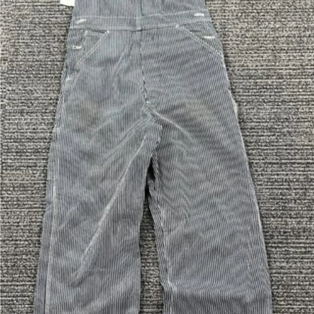 Carhartt Women's Relaxed Fit Denim Railroad Striped Bib Overall XS Blue - Image 2