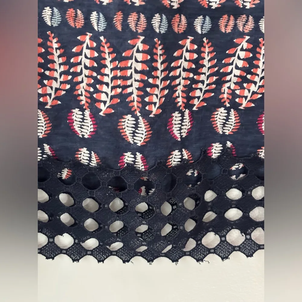 Tory Burch Navy Fern Long Sleeve Blouse V neck Business Casual Size 0 - Image 5