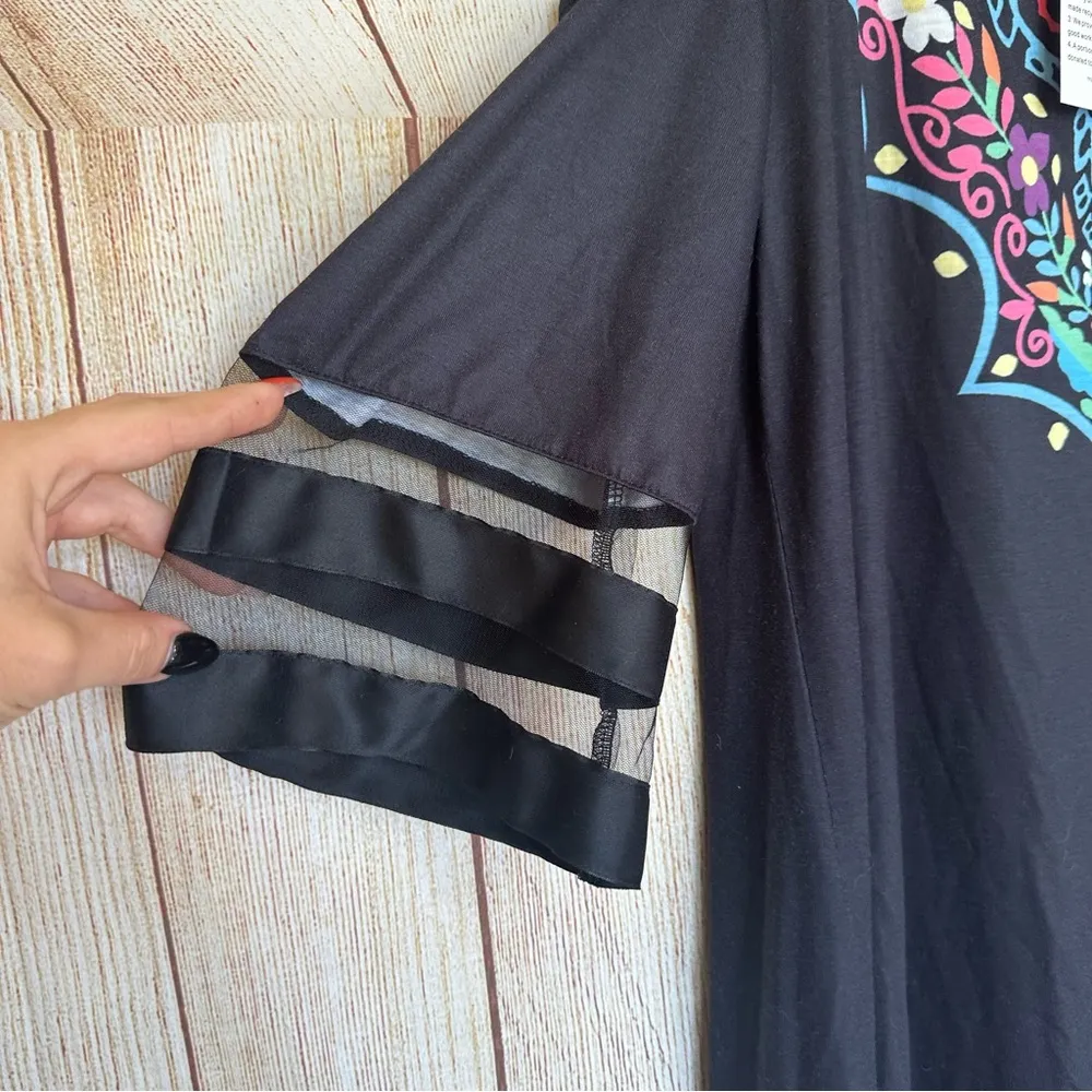 NWT Cold Shoulder Mesh Sleeve Small Midi Dress - Image 2