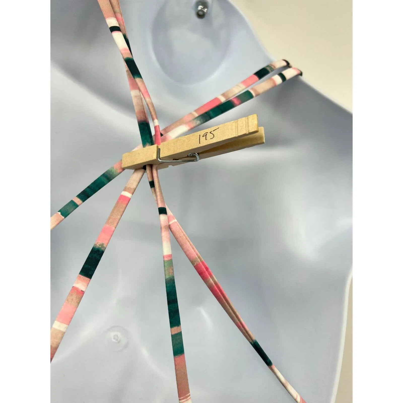 Bikini Lab Women's One‎ Piece Swimsuit Size XXL V-Plunge Striped Thong Strappy - Image 7