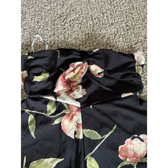 Strapless floral‎ romper size large Black - Image 2