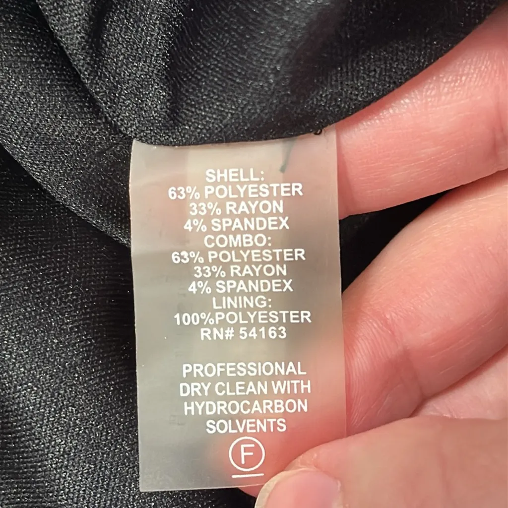 Calvin Klein Black Cap Sleeve Novelty Neckline Sheath Side-Ruched Dress size 14 - Image 10