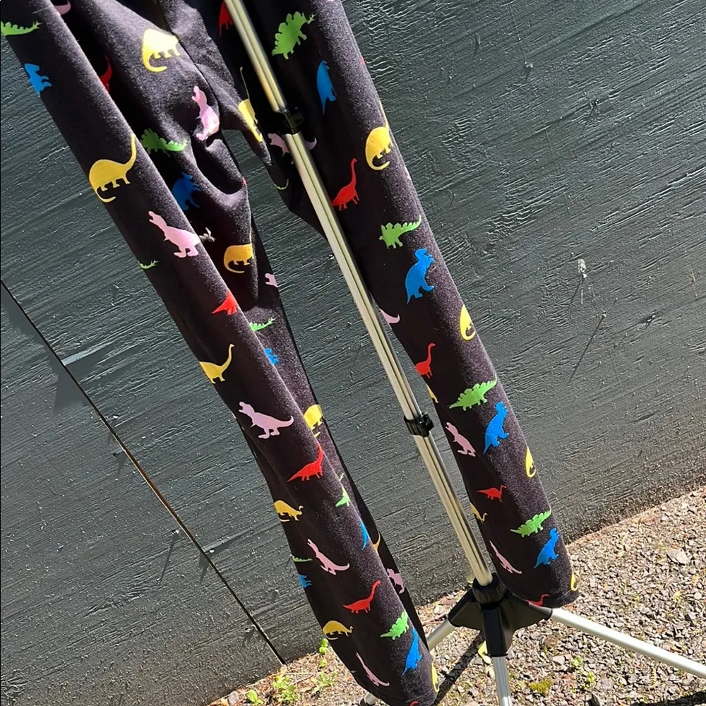 Colorful Dinosaur Print Leggings Black Size XS - Image 7