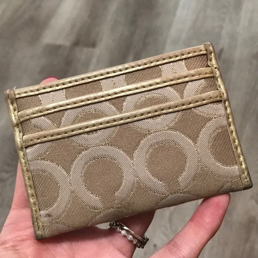 Coach  Gold Logo Card Holder Wallet - Image 5