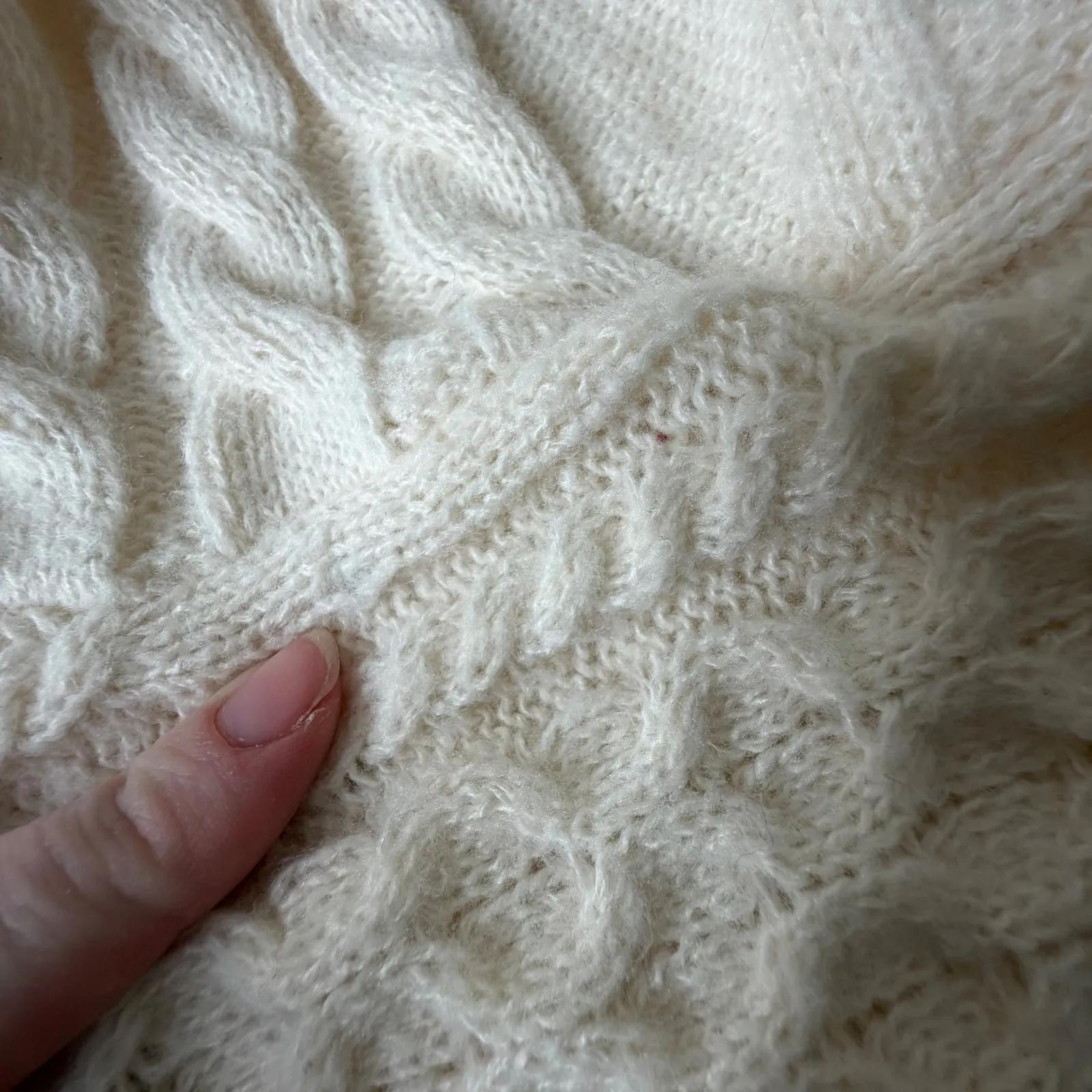 Aelfric Eden Cream Cable Knit Sweater Medium Fisherman Minimalist Cozy Neutral - Image 6