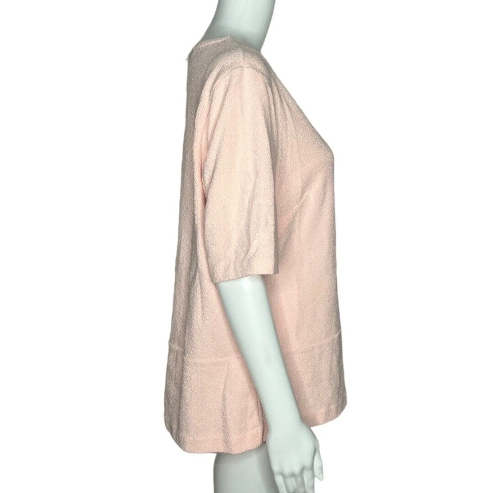 Talbots Shirt Womens XL‎ Blush Pink Textured Preppy Office Neutral Minimalist - Image 2