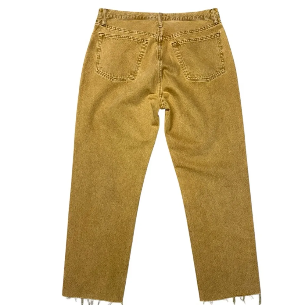 RE/DONE 70s Stovepipe Jeans, Straight Leg, Washed Mustard, Size 32 - Image 4