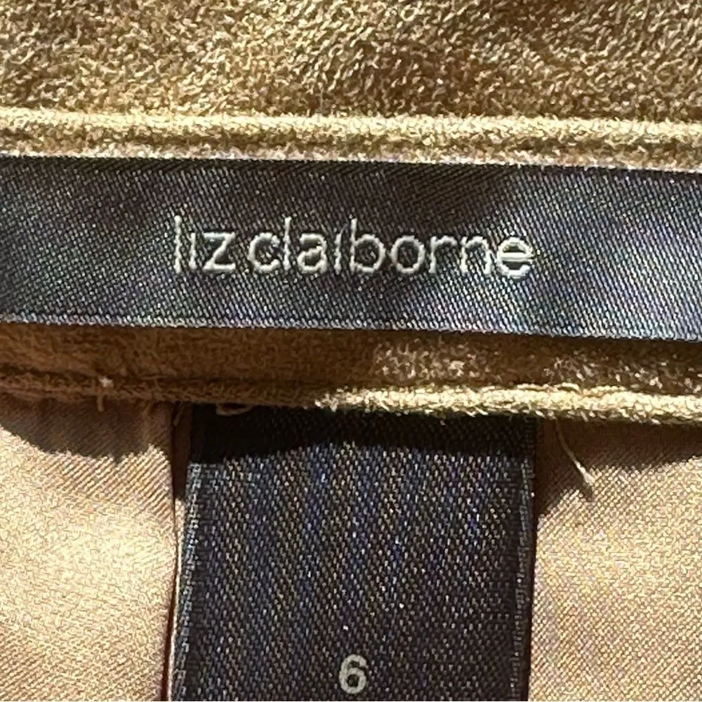 Liz Claiborne Faux Suede Tan Skirt Sz 6 - Image 2