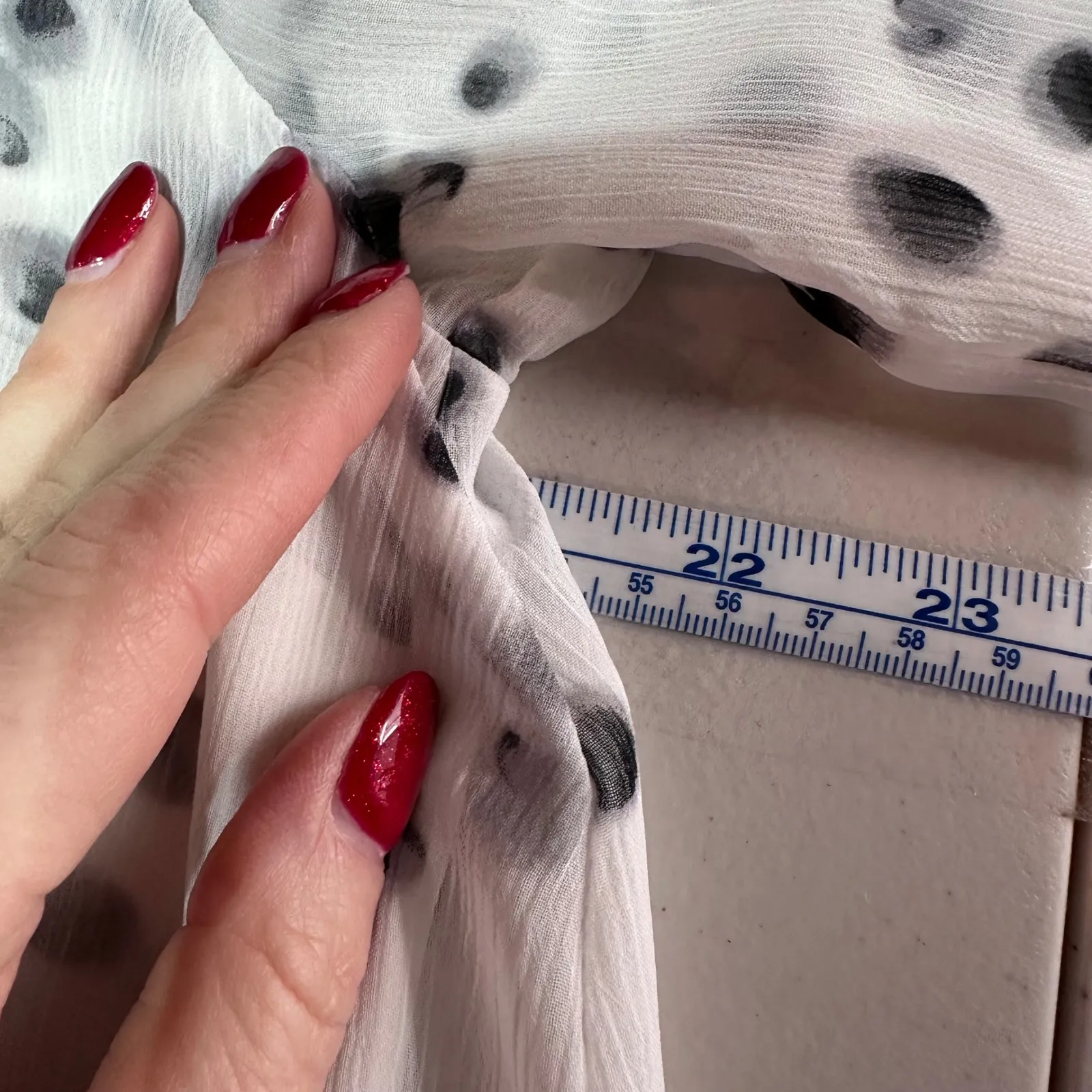 NWT APT 9 Women's L Sheer Overlay Polka Dot Blouse LS Layered Feminine Frilly White Size L - Image 13