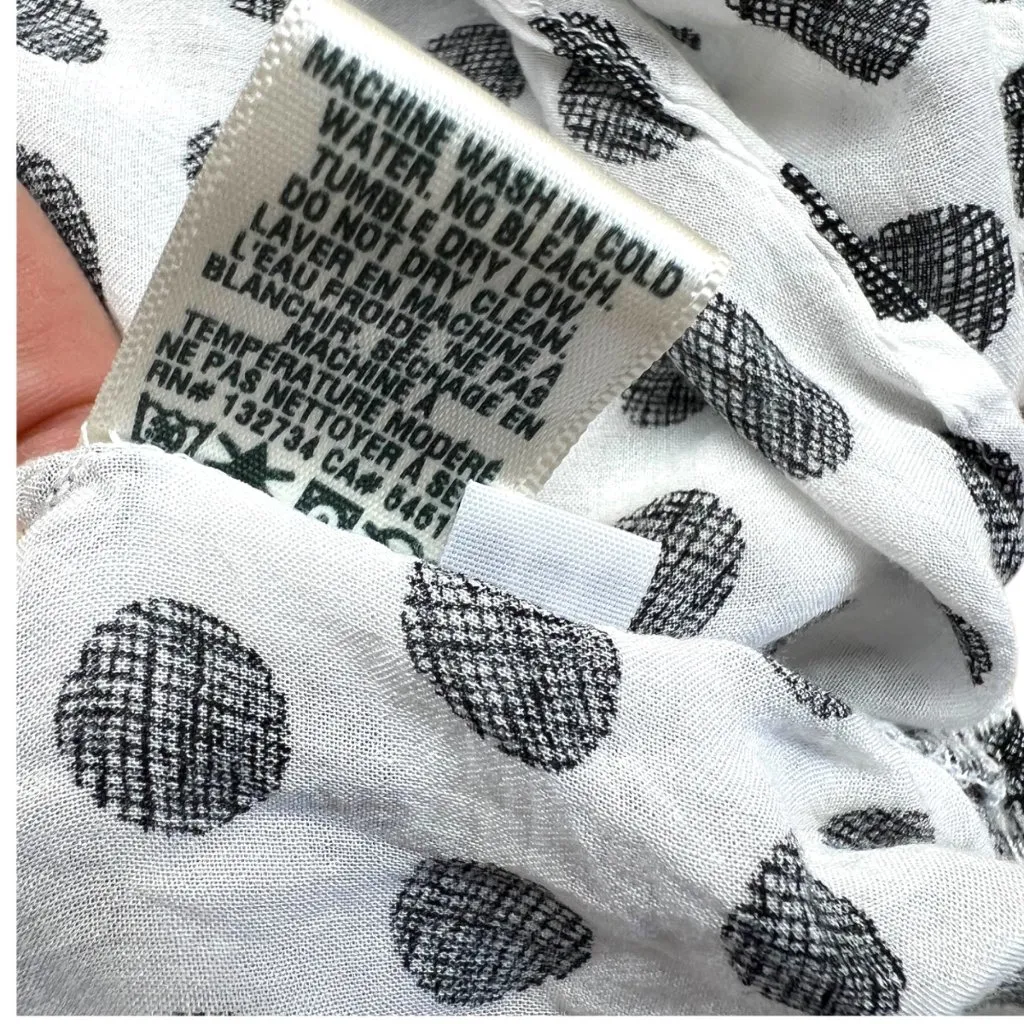 Bella Dahl Dot Print Sleeveless Blouse Lightweight White Black Size Medium - Image 11