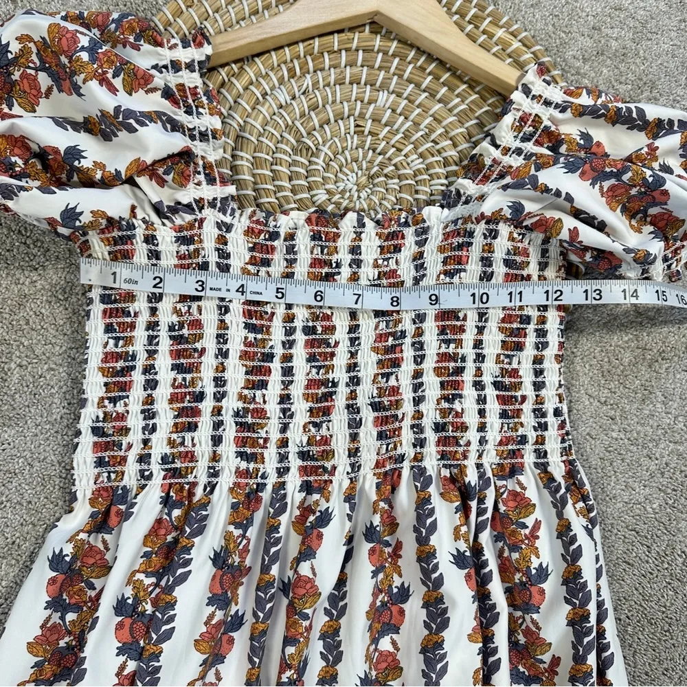 o.p.t Women’s Daphne Square Neck Smocked Maxi Dress Tiered Multicolor Floral M White Size M - Image 16