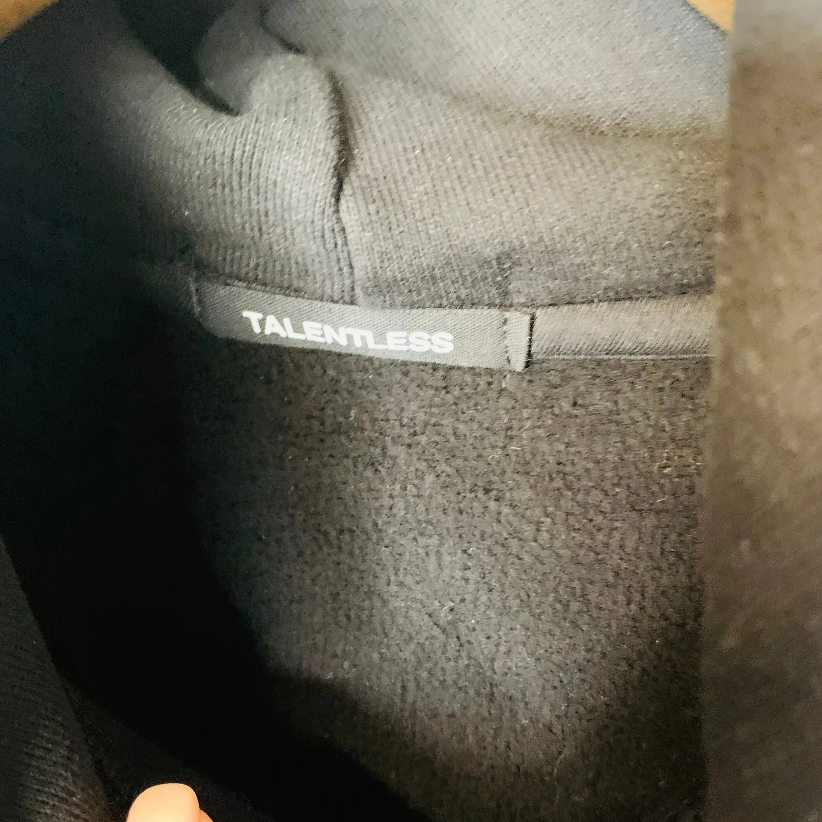 Nwot Talentless Black Hoodie Sz Large Heavy Cotton - Image 3