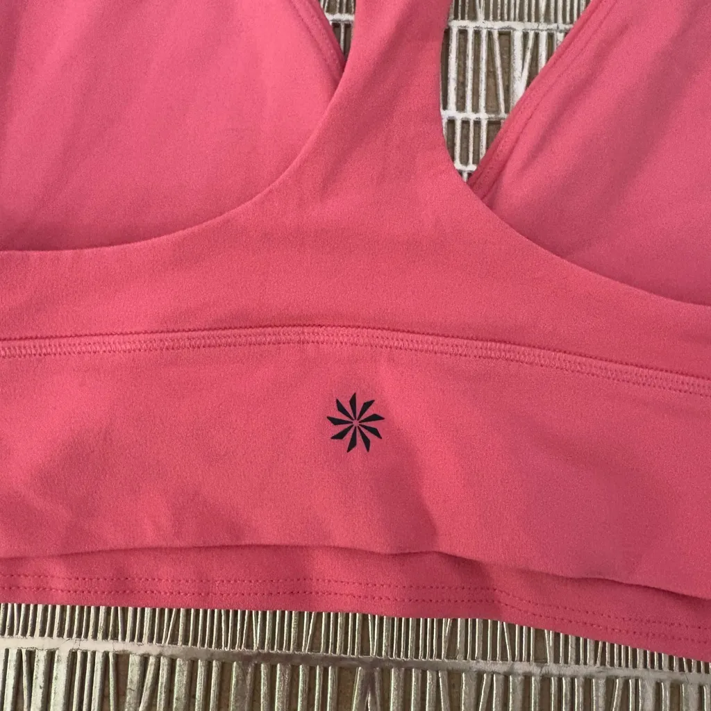 Athleta Pink Racerback Sports‎ Bra Running Yoga Athletic Womens Size Medium - Image 3