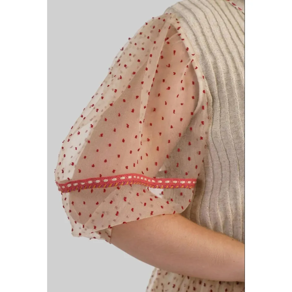 NWT Anthropologie Bl-nk London Meniya Knitted Top Ivory Size 1X - Image 2