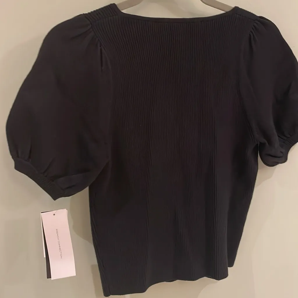 French Connection black short-sleeved sweater NWT - Image 4