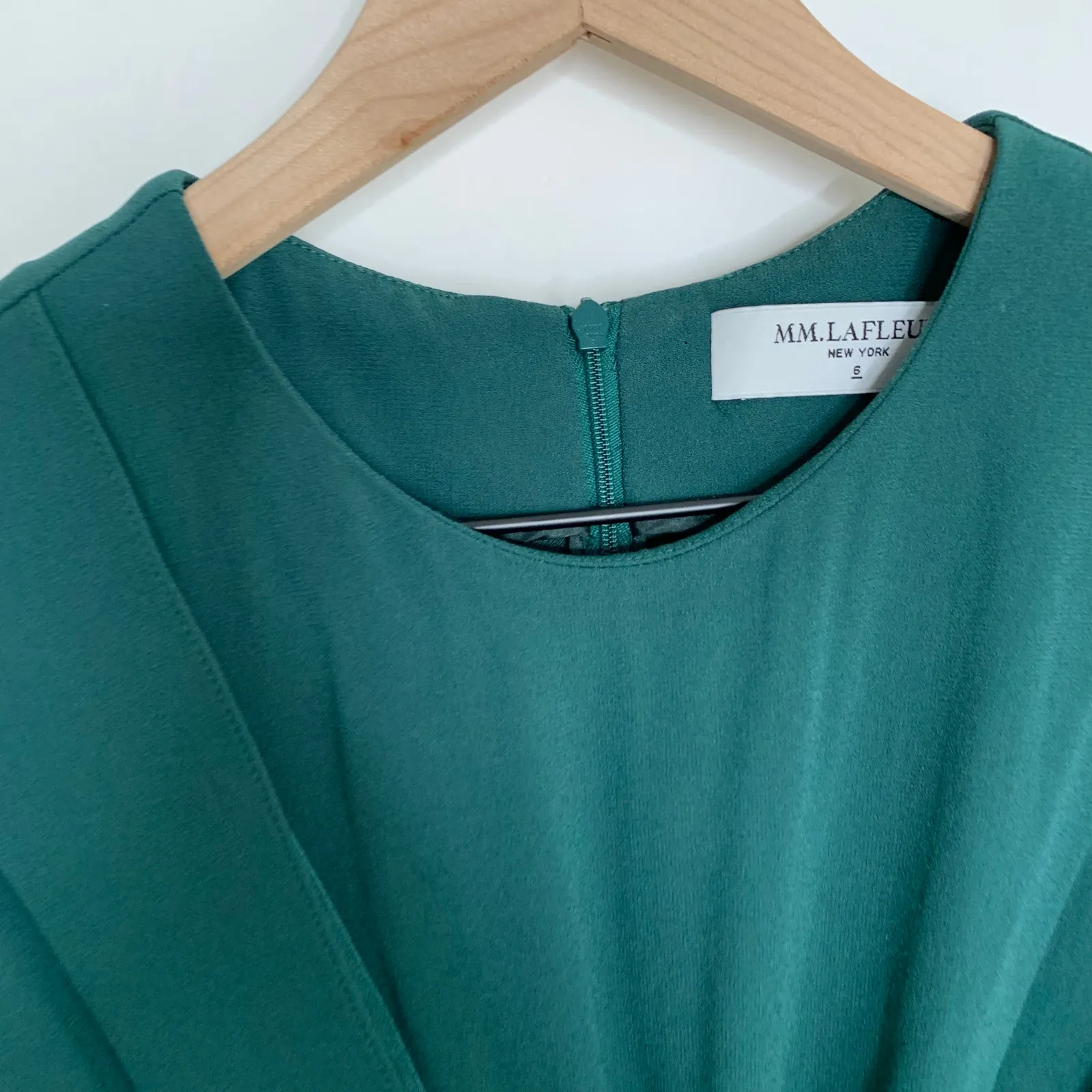 MM Lafleur The Taylor Dress Forest Green Womens Viridian Business Casual Size 6 - Image 10