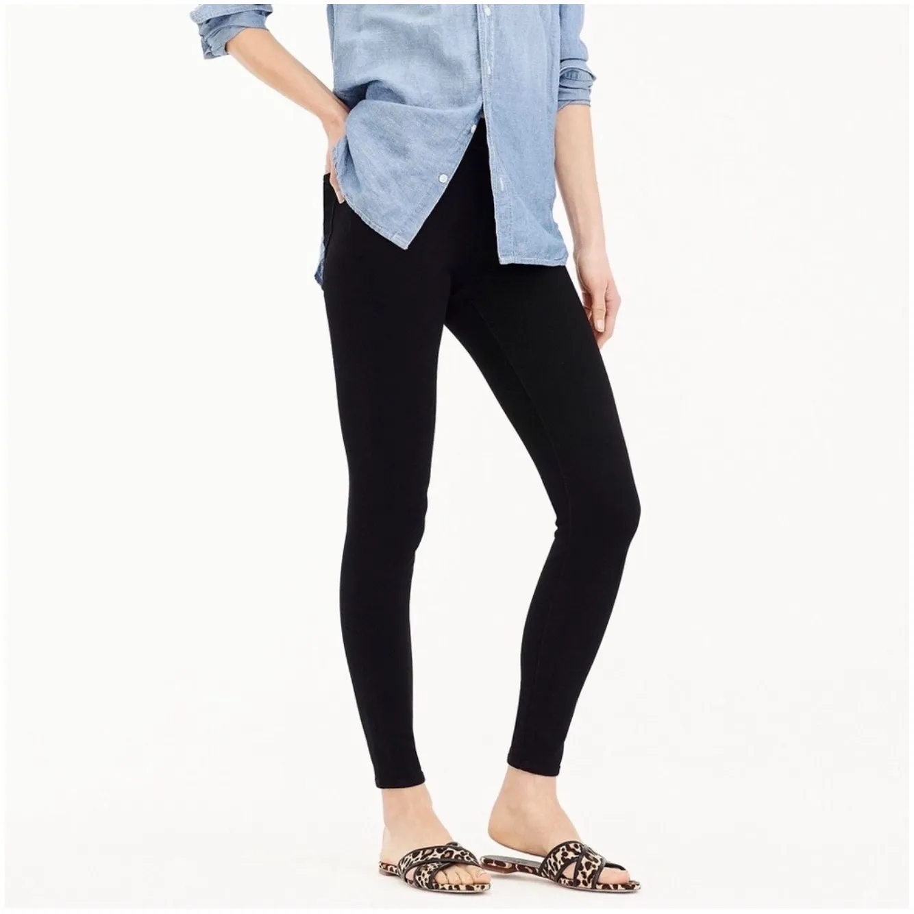 J.Crew J. Jill Pull On Toothpick Black Pull Pull Jeans Size 29T - Image 3