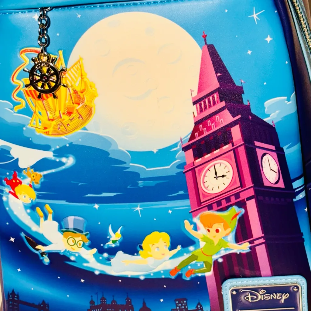 Loungefly Disney Peter Pan Characters Glow in the Dark Mini backpack bag purse - Image 4