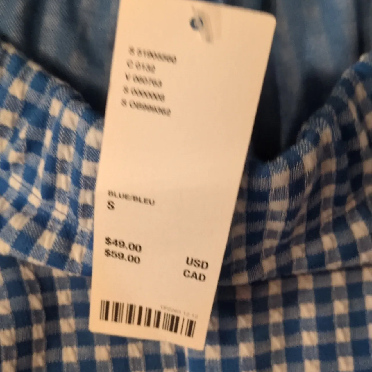 Urban Outfitters Gingham Kick Blue Pants Size Small - Image 3