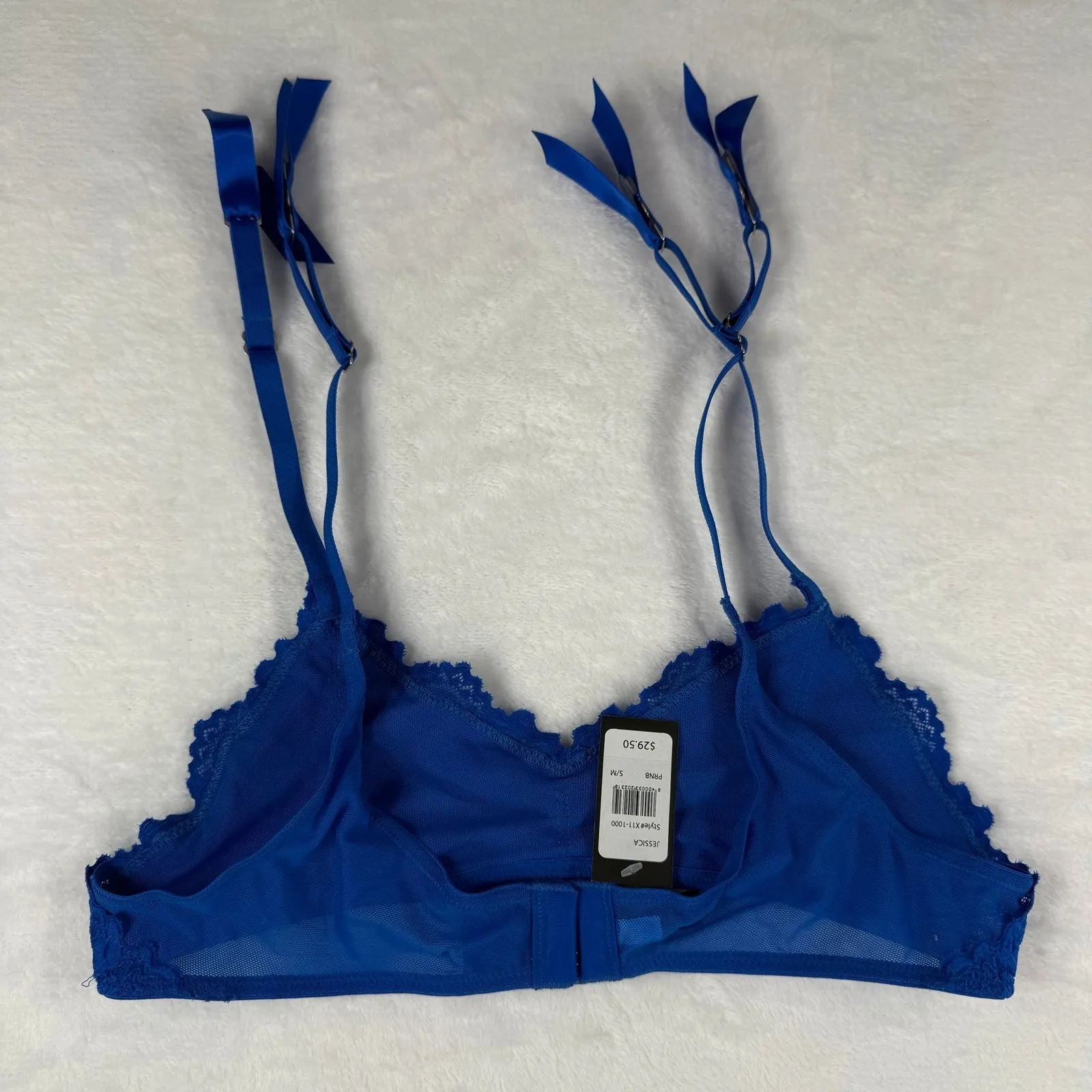 NWT Fredericks of Hollywood Jessica Garter Belt Royal Blue Lace S M Size undefined - Image 6