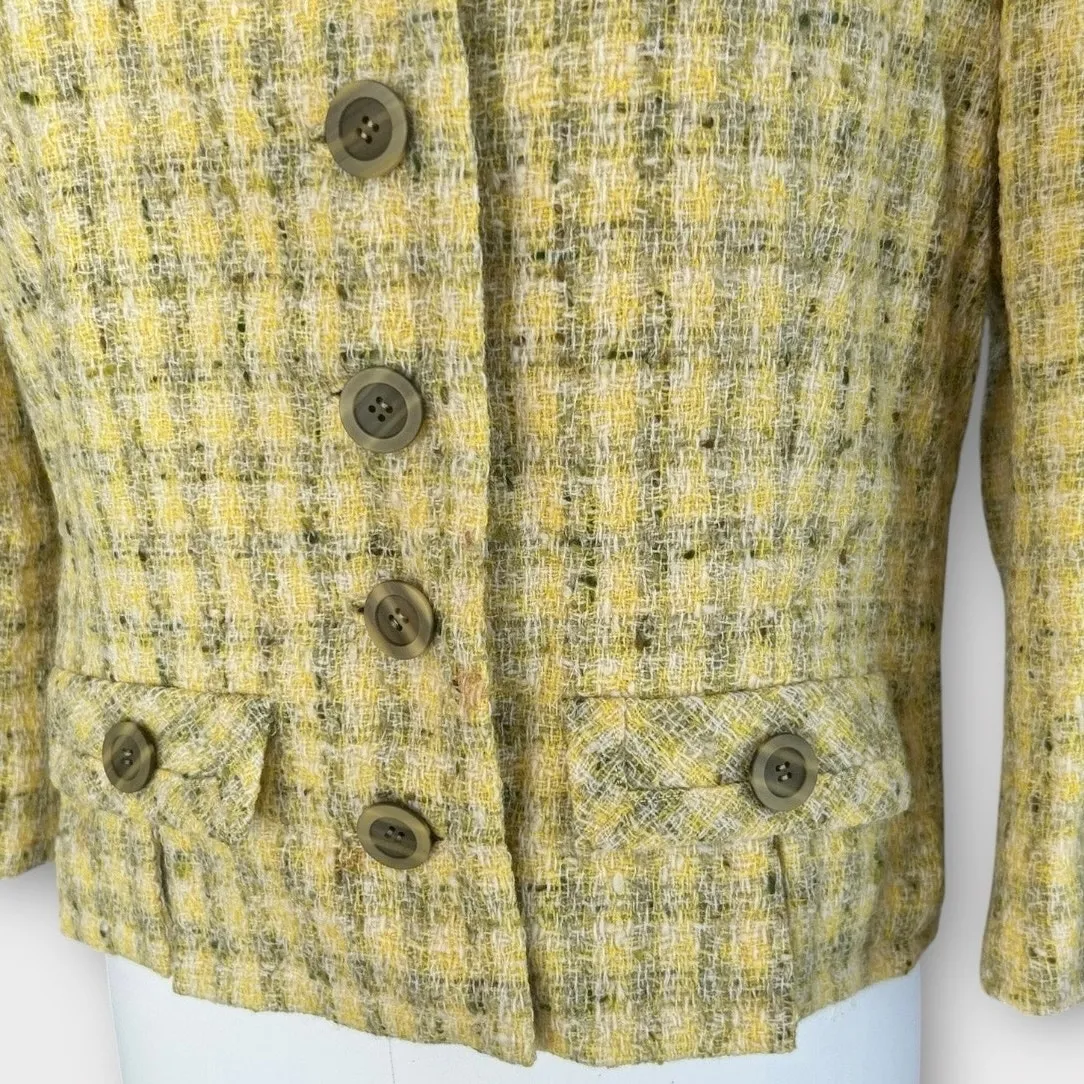 Vintage 60s Montaldo's Yellow Tweed Skirt Suit Classic Jackie O Preppy Chic 6 - Image 15