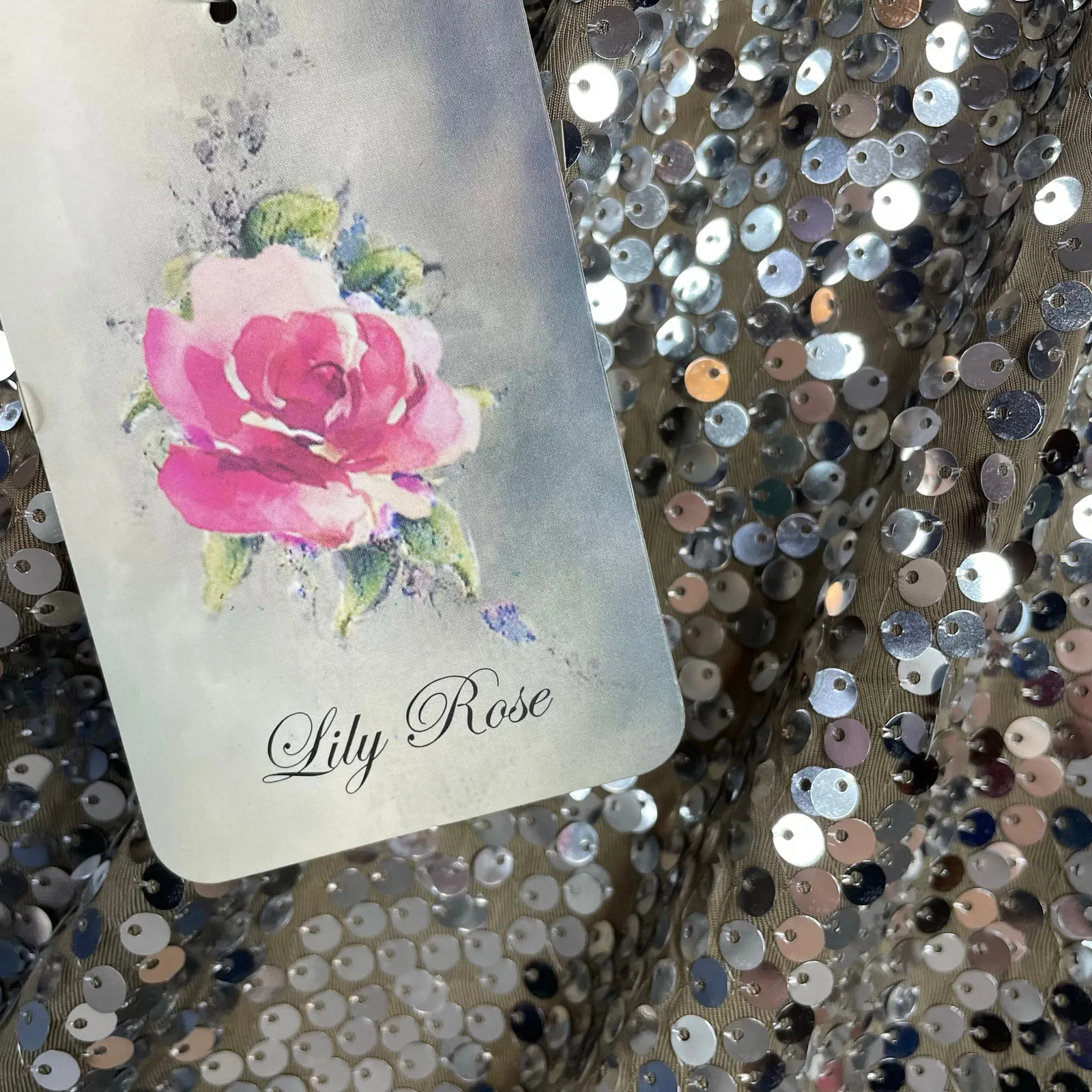 Lily Rose Silver Sequin Stretch One Shoulder Mini Disco Ball Dress Juniors L New Size L - Image 10