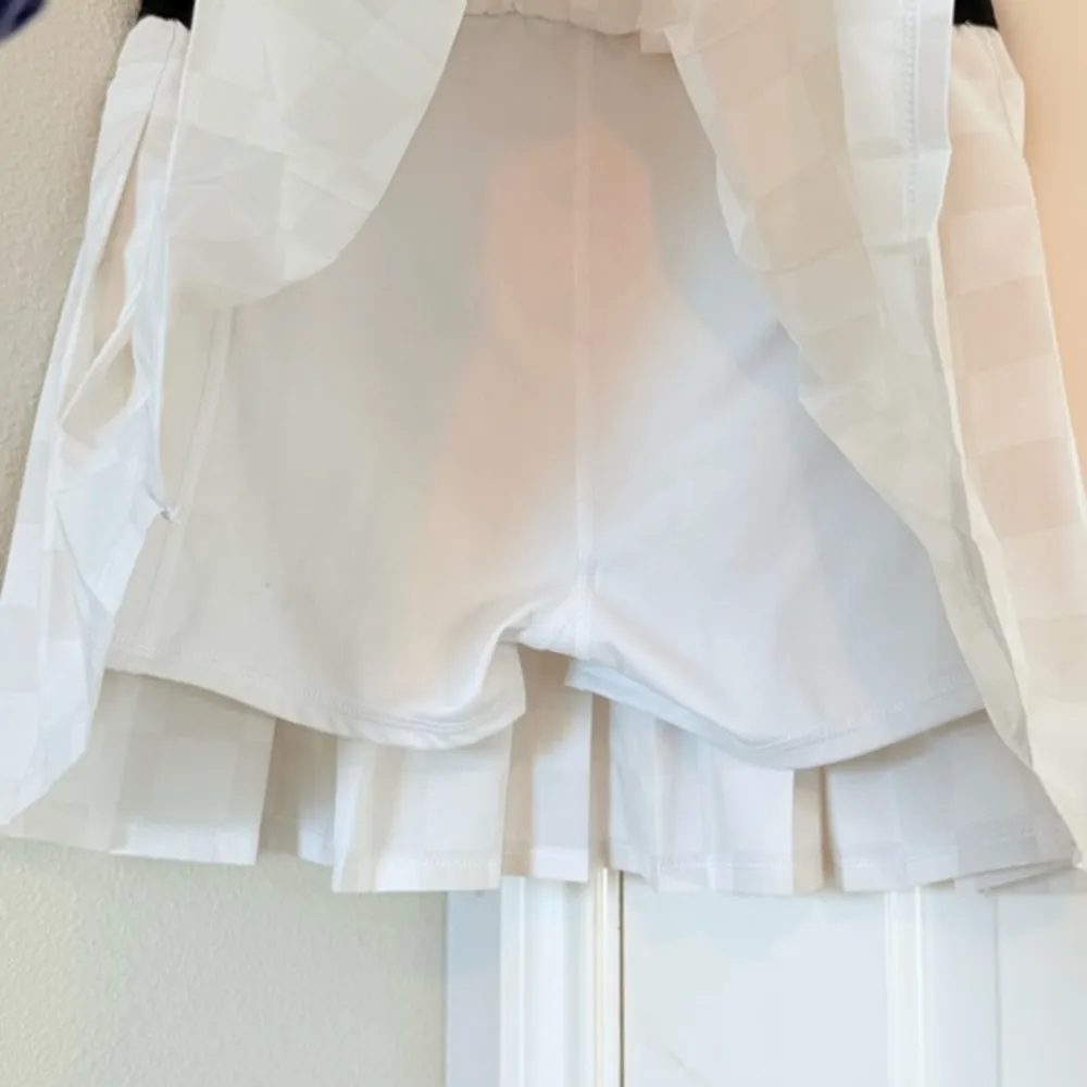 White Pleated JoyLab White Flirty Summer Checkered Skort Small - Image 4