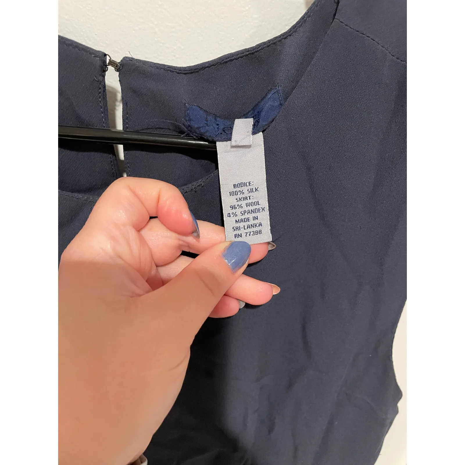 J crew silk colorblock dress navy and black sleeveless size 0 Blue - Image 5