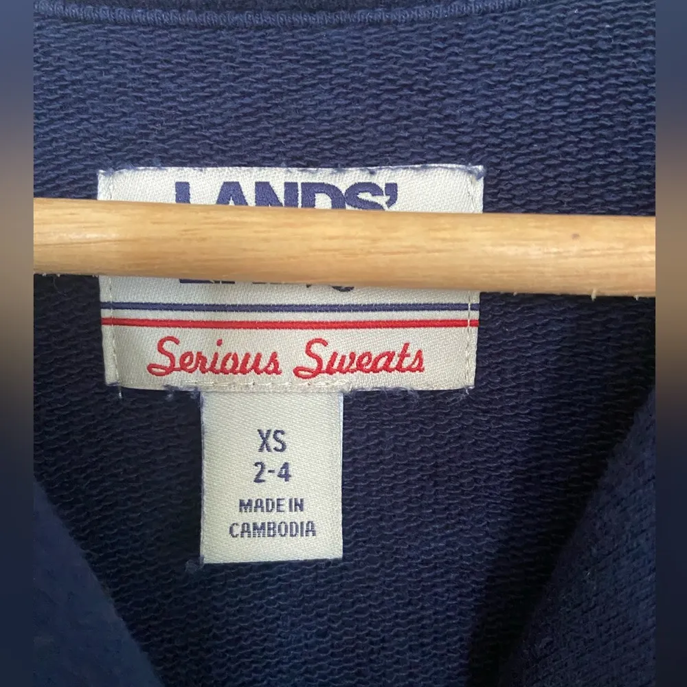 Lands End Serious Sweats Navy Pullover - Image 3