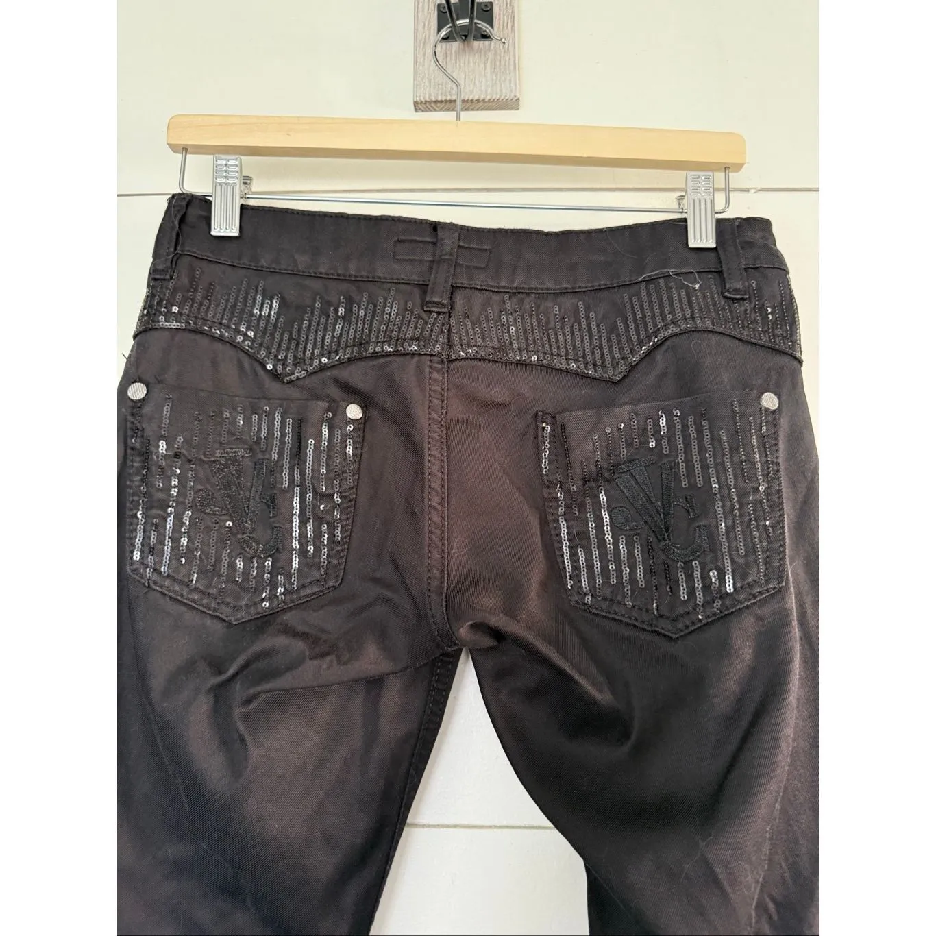 Versace  Women’s 29 Black Sequin Pants Ankle Y2K 2000s - Image 4