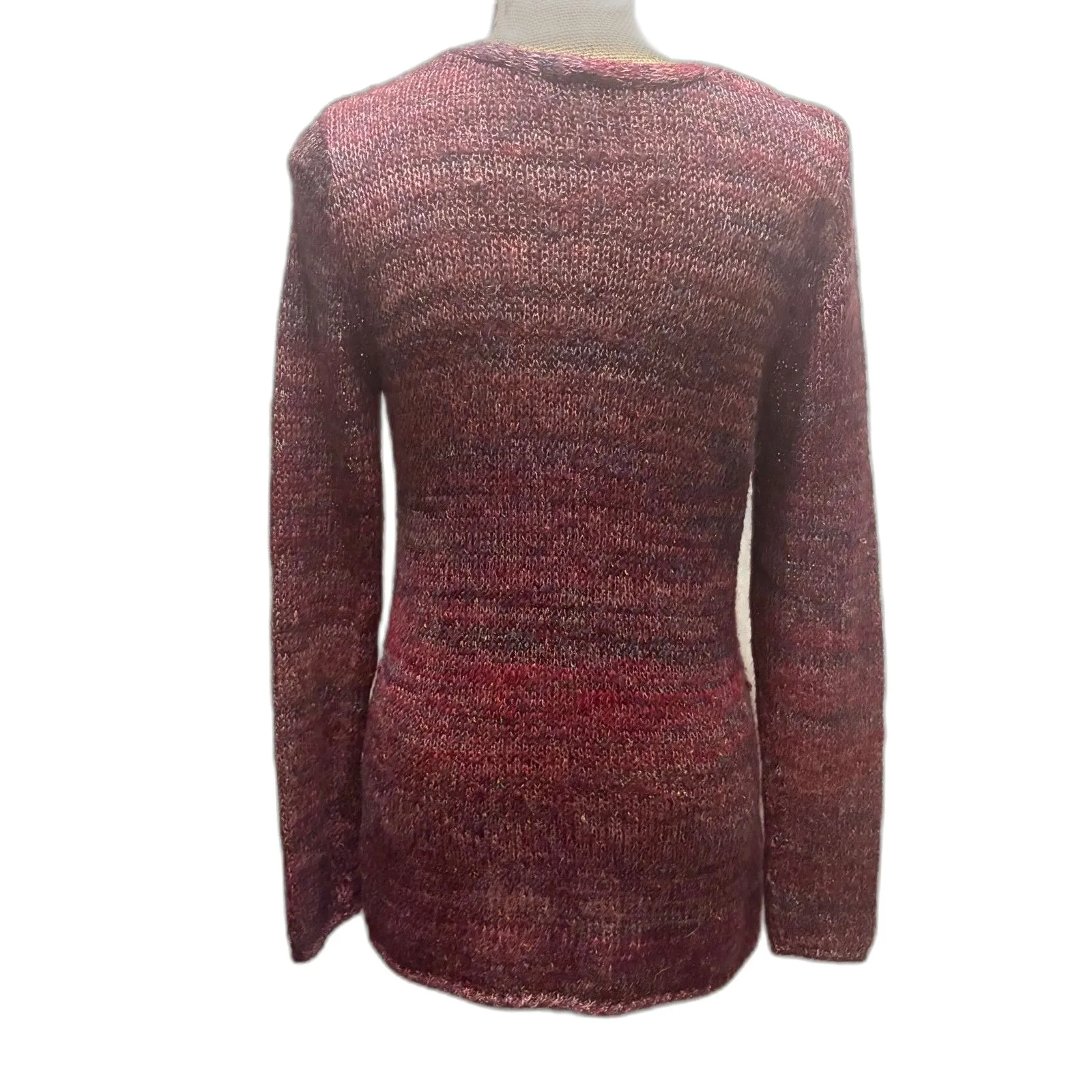 Coldwater Creek Mohair Cotton Wool Sweater Burgundy Dark‎ Fairycore Size Large - Image 2