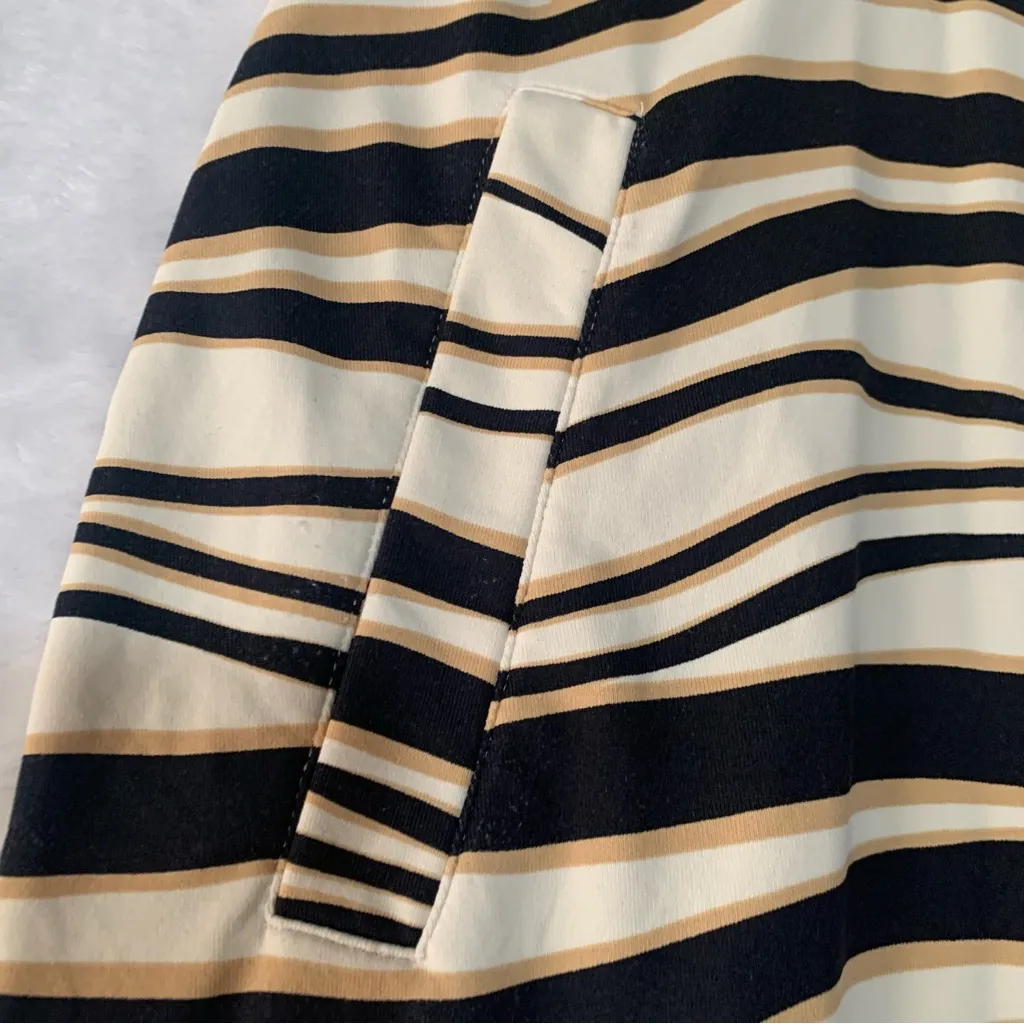 J. McLaughlin size XS Black Cream Striped zebra dress Catalina cloth - Image 10