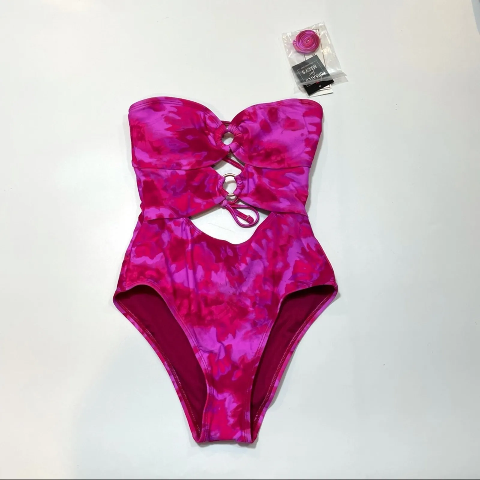 Hula Honey Pink TIE-DYE Cut-Out One-Piece Swimsuit - Image 4