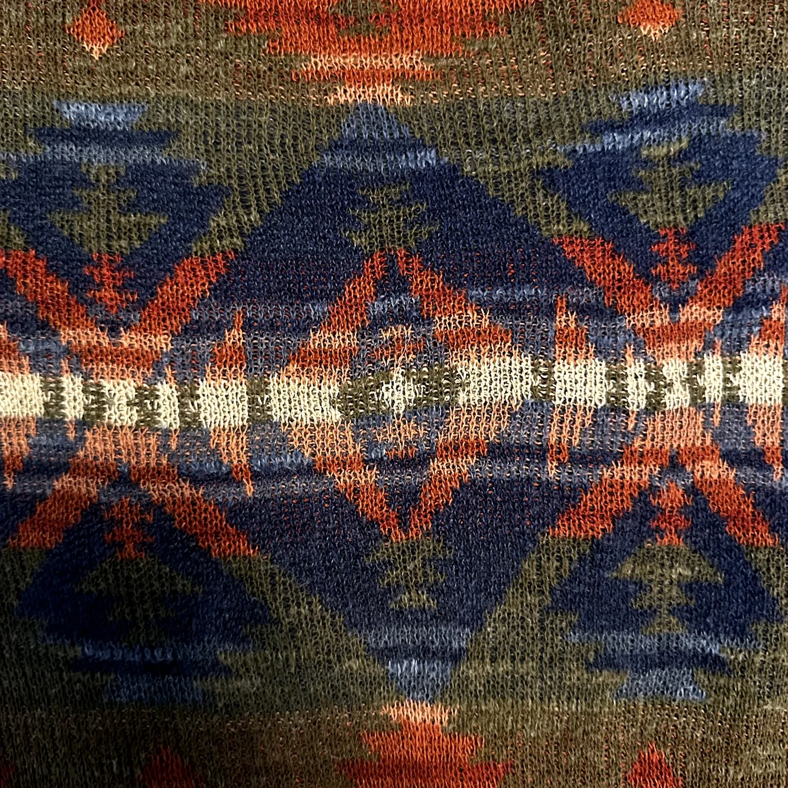 Ralph Lauren Denim & Supply Tunic Sweater Linen Pullover Aztec Argyle Multi XS - Image 3