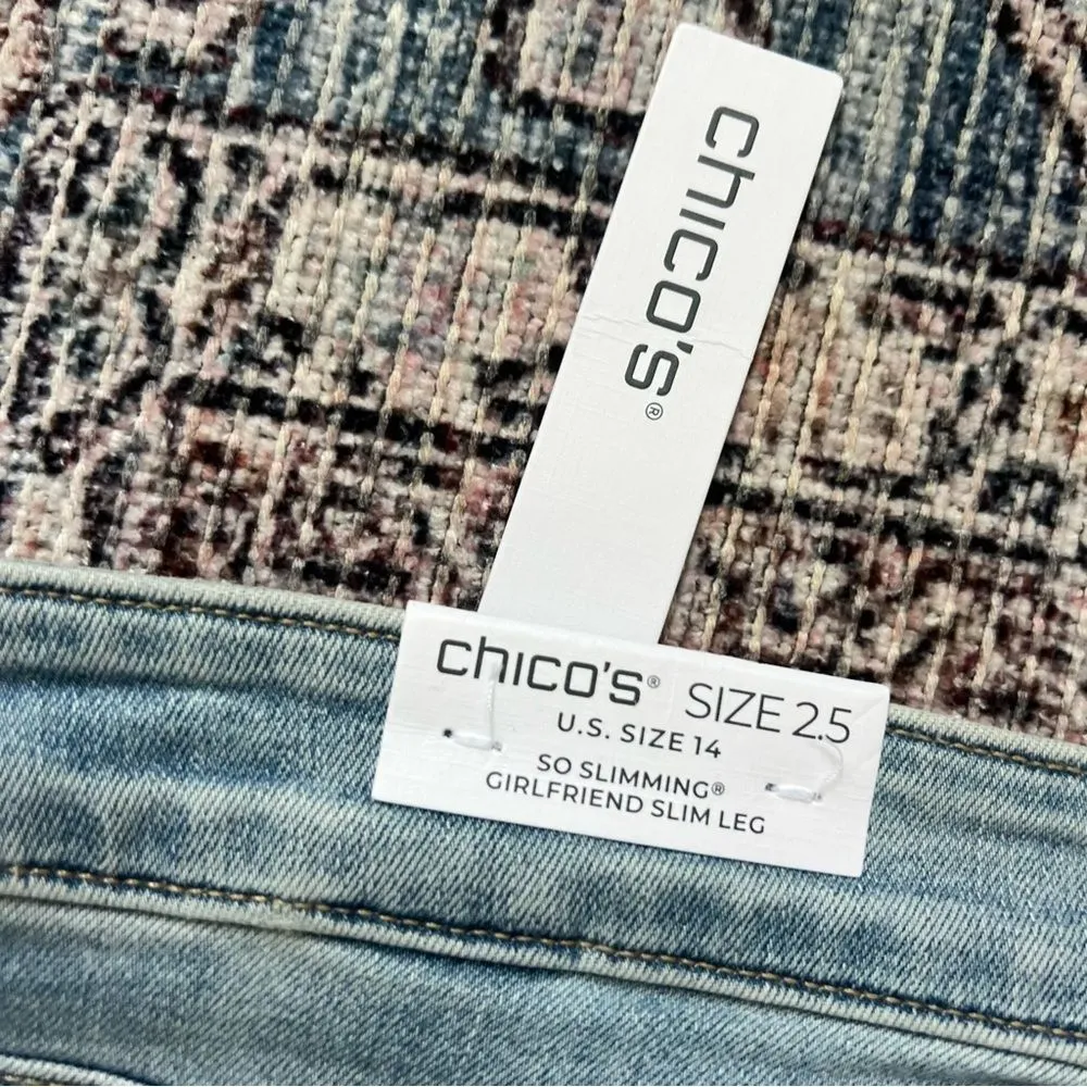 Chico’s NWT So Slimming Girlfriend Cropped Jeans in Cerulean Indigo Size 2.5 14 - Image 10