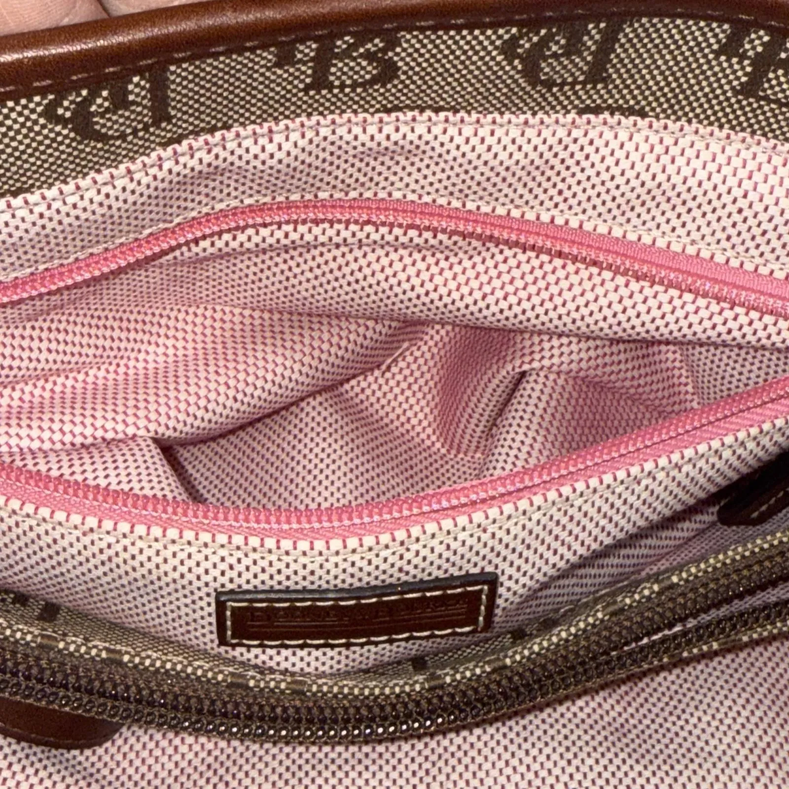 Vintage Dooney & Bourke Y2K Old Money Classic Leather Canvas Satchel Bag Purse - Image 13