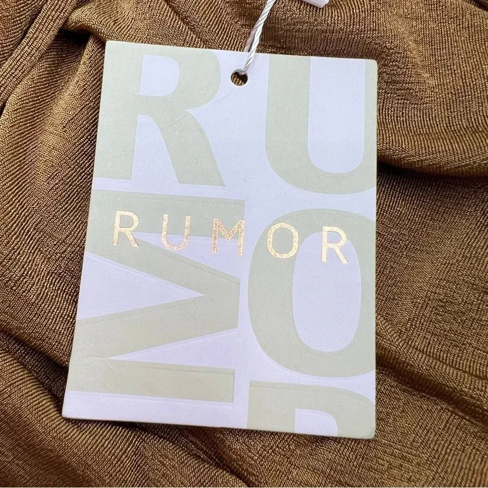 Rumor Gold Rushed Bodycon Dress size 6 Lace Up Back - Image 5