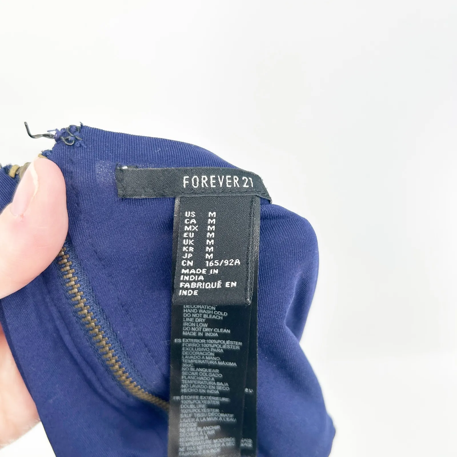 Forever 21 Womens Y2K Vintage Sequin Beaded Butterfly Going Out Top Size M Navy - Image 8